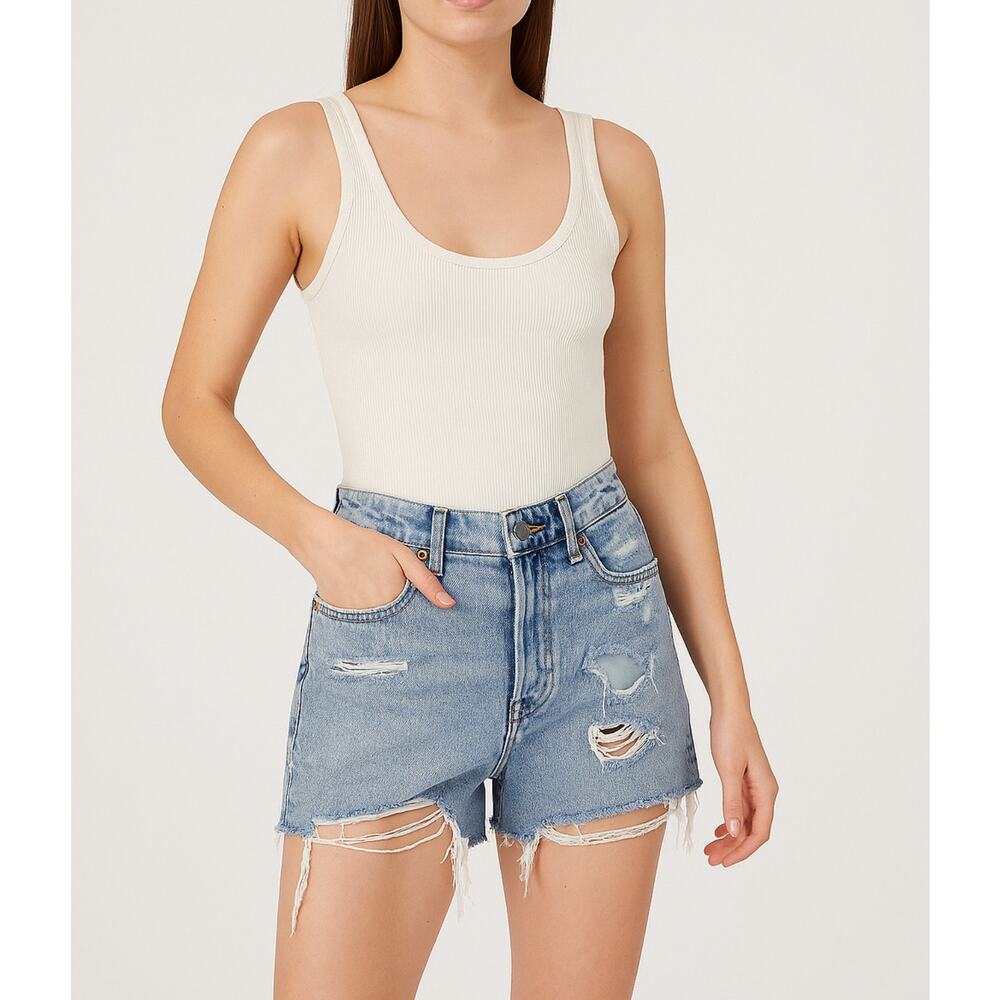 BDG Urban Outfitters Surf Short Size 26 High Rise Distressed Cutoff Jean Shorts